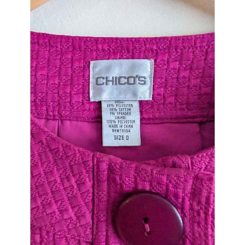 Chicos Textured Button Front Cropped Jacket Blaze… - image 4